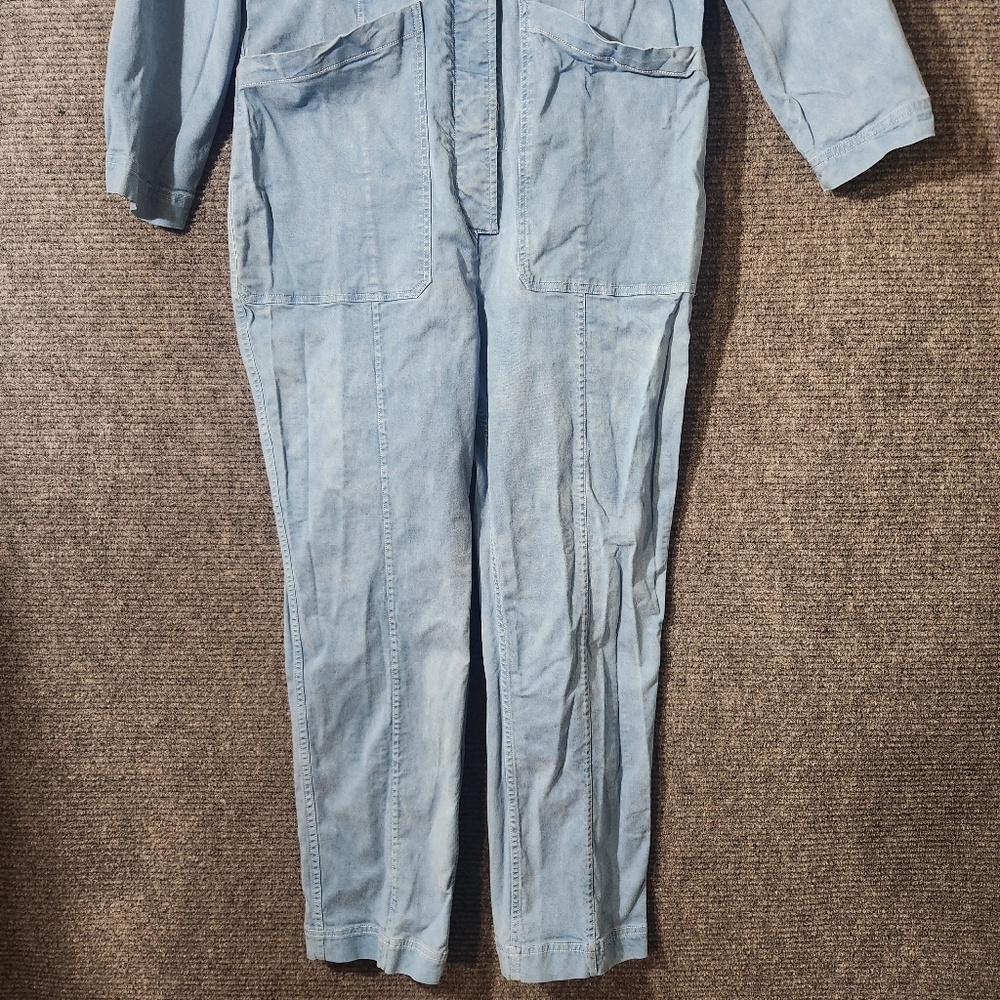 ALEX MILL Indigo Dyed Expedition Linen Cotton Blend Jumpsuit Size L - Picture 7 of 16